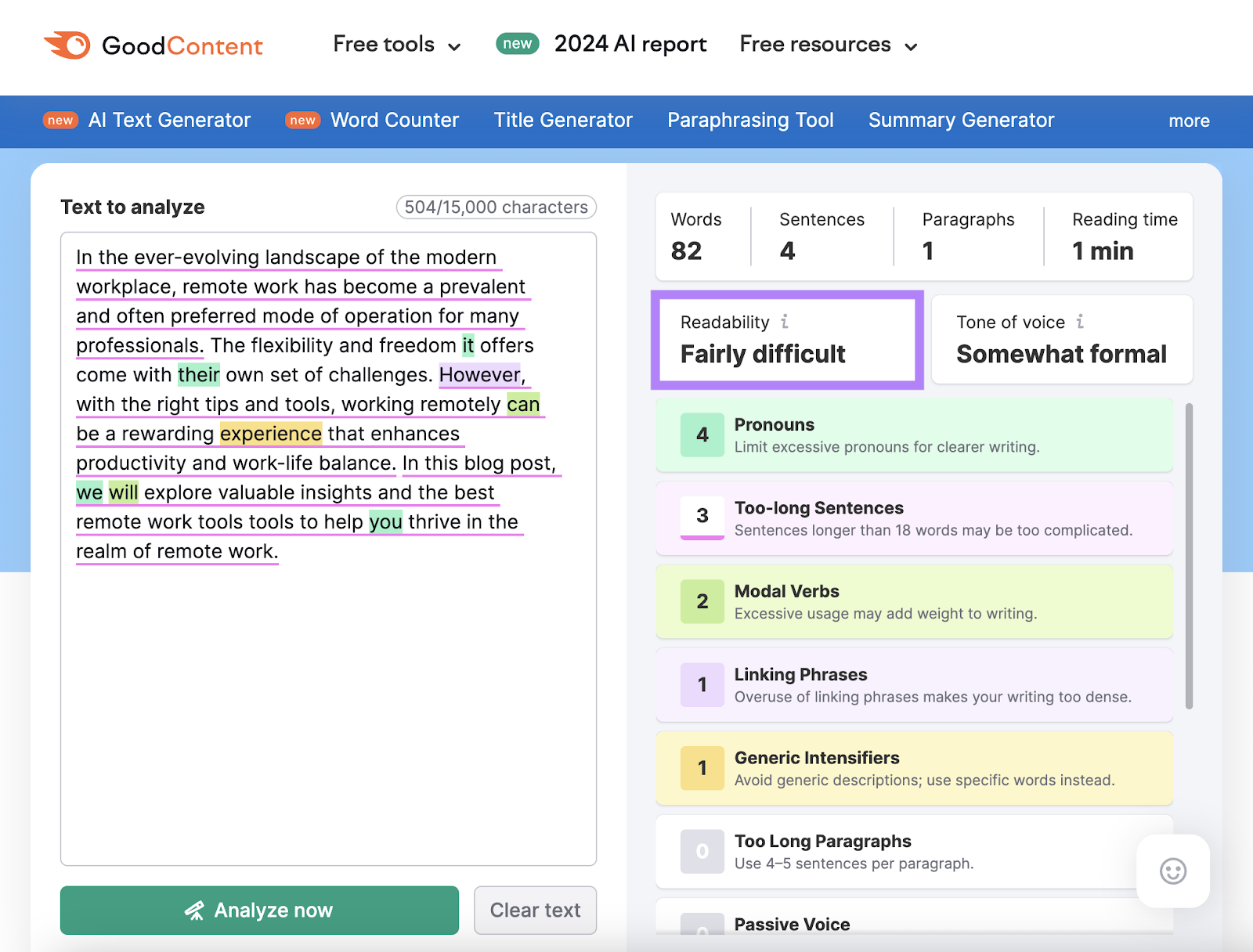 Semrush's Free Online Proofreader
